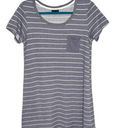 Tahari  Blue & White Striped Knit Tee Shirt Casual Dress Photo 0