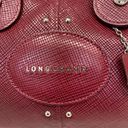 Longchamp  Lizard Skin Quardi Red Leather Satchel Photo 3