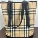 Burberry  London Nova Check Classic Plaid Canvas Leather Bucket Bag Purse Photo 3