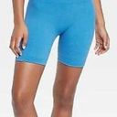 JoyLab Women's High-Rise Ribbed Seamless Bike Shorts 6" -  Blue S - NWT Photo 0