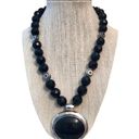 Onyx Black   pendant silver necklace Photo 0