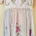 Ivy City Co Enchanted Purple Ruffle Embroidered Floral Puff Sleeve Tulle Dress. Photo 4