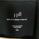 J.Jill  Black Pima Cotton 3/4 Sleeve V-Neck Top Basics Women's Large Tall Photo 3