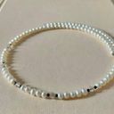 American Vintage Vintage “Dzia” Freshwater Pearl Wire Choker 15” Rhinestone Crystal Minimal White Photo 1