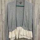 Chelsea28  Gray Cashmere Blend Open Cardigan Pleated Accent Super Soft Photo 0