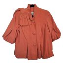 Judith March  Womens Medium Velvet Orange Jacket with Shoulder Bow Photo 0