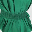 Majorelle  Revolve Women’s Lined Ruffled Smocked Waist Strapless Blouse Green Lar Photo 6