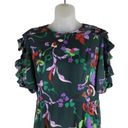 Kate Spade  Fleur Nouveau Smocked Dress Ruffle Sleeve Hem Green Size 4 Photo 1