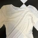 Natori Vintage 80s 90s  Sheer Lace Top Button Scoop Neck Cream Ivory White Small Photo 5