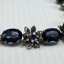 Vintage Blue  Rhinestone Floral Choker Necklace Photo 1