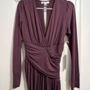 Young Fabulous and Broke  GENESIS Long Sleeve Side Slit Maxi DRESS in Jam Purple S Photo 6