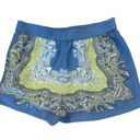 BCBGMAXAZRIA  Womens Cullen Lemon Grass Blue Yellow Print Shorts Elastic Waist M Photo 2