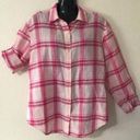 Jones Wear Women's  Sport Pink Plaid Button Down Shirt Size M Photo 1