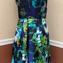 London Times NEW  ModCloth Blue & Green Floral Pleated Sheer Yoke Cocktail Dress Photo 0