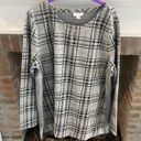 J.Jill 𝅺 Grey Thick Plaid Sweater size Medium Like New Photo 1