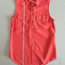 Equipment Women’s Coral Sleeveless Slim Signature Button Down Silk Shirt XS Photo 5