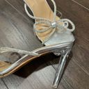 silver bow heels Size 9 Photo 2