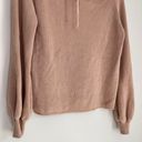 Umgee NWT  Women’s Drawstring Neckline Cowl Neck Off Shoulder Sweater Tan Small Photo 11