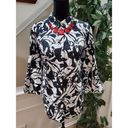 East 5th  Women's Black & White Cotton Collared Long Sleeve Button Down Shirt 2XL Photo 1