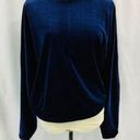 cupio  Blue Velvet Sweatshirt Dolman Sleeve Medium Photo 0