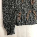 BKE  Embroidered V-Neck Gray Pullover Sweater Size Medium Photo 5