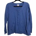 J.Jill  Blue 100% Cotton Scoop Neck Casual Top Photo 4