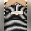 Loft  Striped Pocket Open Front Linen Blend Cardigan Photo 5