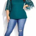 City Chic  Embroidered Angel Top Alpine Green Blue Size XXL / Plus Size 24 Photo 0