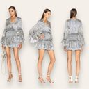 Alexis  Leannie Ruffle Long-Sleeve Mini Dress Charmeuse Diamond | M Photo 1