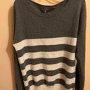 360 Cashmere Gray & White Striped Sweater Photo 0