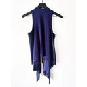 INC  Blue Fringe Faux Suede Vest Women's Size M Photo 5