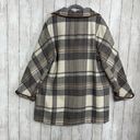 Woman Within  Gray Black White Plaid Lined Button Up Winter Jacket Coat 18W Photo 3