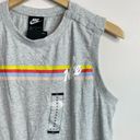 Nike  Cotton Knit Sleeveless Shorts Romper Logo Rainbow spring summer M new nwt Photo 2