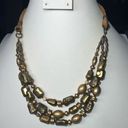 Coldwater Creek  Multi Strand Gold Tone Bead and Cord Necklace Photo 0