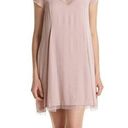 Trixxi  Junior's Boho Embroidered Illusion Mesh Flowy Dress, Blush Pink M Photo 0