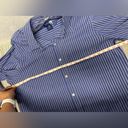 Vintage Venezia jeans Top Blue Striped Button Up Cotton blend size 18/20 classic Photo 6