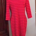 Tommy Hilfiger  BOATNECK STRIPED RED DENIM NAUTICAL STRETCH KNIT DRESS XS Photo 4