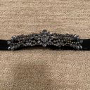 BCBGMAXAZRIA  Black and Silver Gem Elastic Belt Photo 3