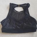 Trina Turk Black Mesh High Neck Sports Bra Photo 2