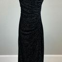 Laundry by Shelli Segal  Women's Cocktail Dress Size 10 Black Velvet Midi Sheath Photo 3