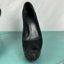 Brian Atwood B  black suede pumps heels crystals size 7.5 Photo 9