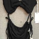 Good American NWT  Black Bikini Top Bottom Textured Beach Swim Size 5/6 Photo 0