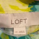 The Loft  Lightweight Semi Sheer Floral Button Down Shirt Blouse Green Yellow XS Photo 3