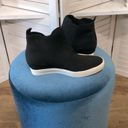 MIA  black high top platform slip on sneakers white rubber sole sz 8.5 Photo 2