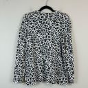 Loft  | White and Black Cheetah Print Mock Neck Sweater Size Large Photo 0