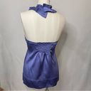 BCBGMAXAZRIA  Persian Blue Halter Silk Top Shirt size Medium Alexis Bellino y2k Photo 6