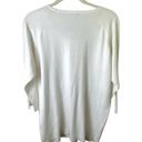 Calvin Klein  Blouse Womens Large Lightweight 3/4 Sleeve Rhinestone Accents White Photo 1