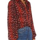 Bardot Revolve  Mona Leopard Blouse, Long‎ Sleeve Button Down Shirt - Size 4 / XS Photo 1