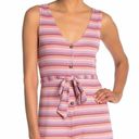 The Vanity Room  Ribbed Striped Front Button Romper Size M Photo 3