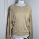 Elizabeth and James Waynne gold metallic knit long sleeve lightweight sweater S Photo 2